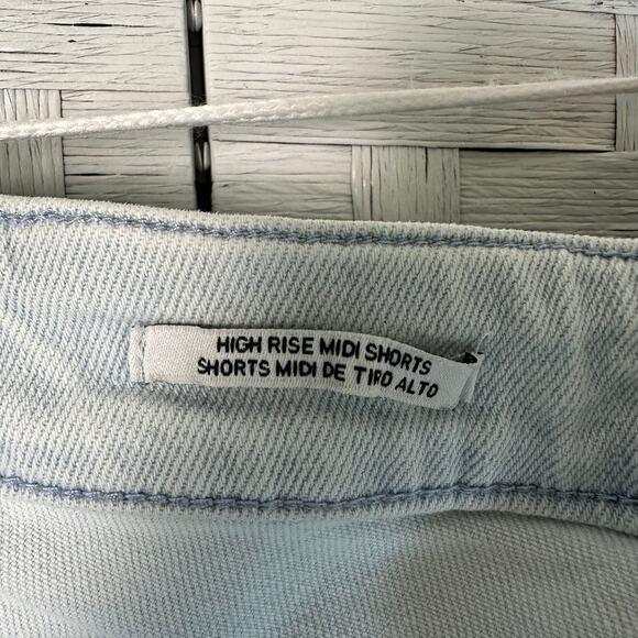 Ava & Viv Womens Shorts Cutoff high rise Midi Light Wash Pockets Western Plus Sz - Picture 10 of 13